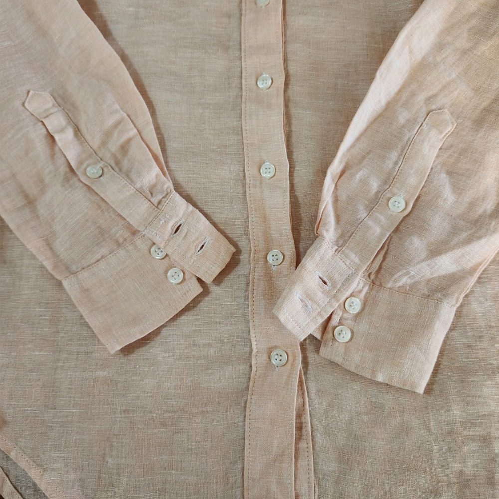 Workshop Republic Clothing Women's‎ Med 100% Linen Button Down Shirt Coastal - Picture 8 of 9